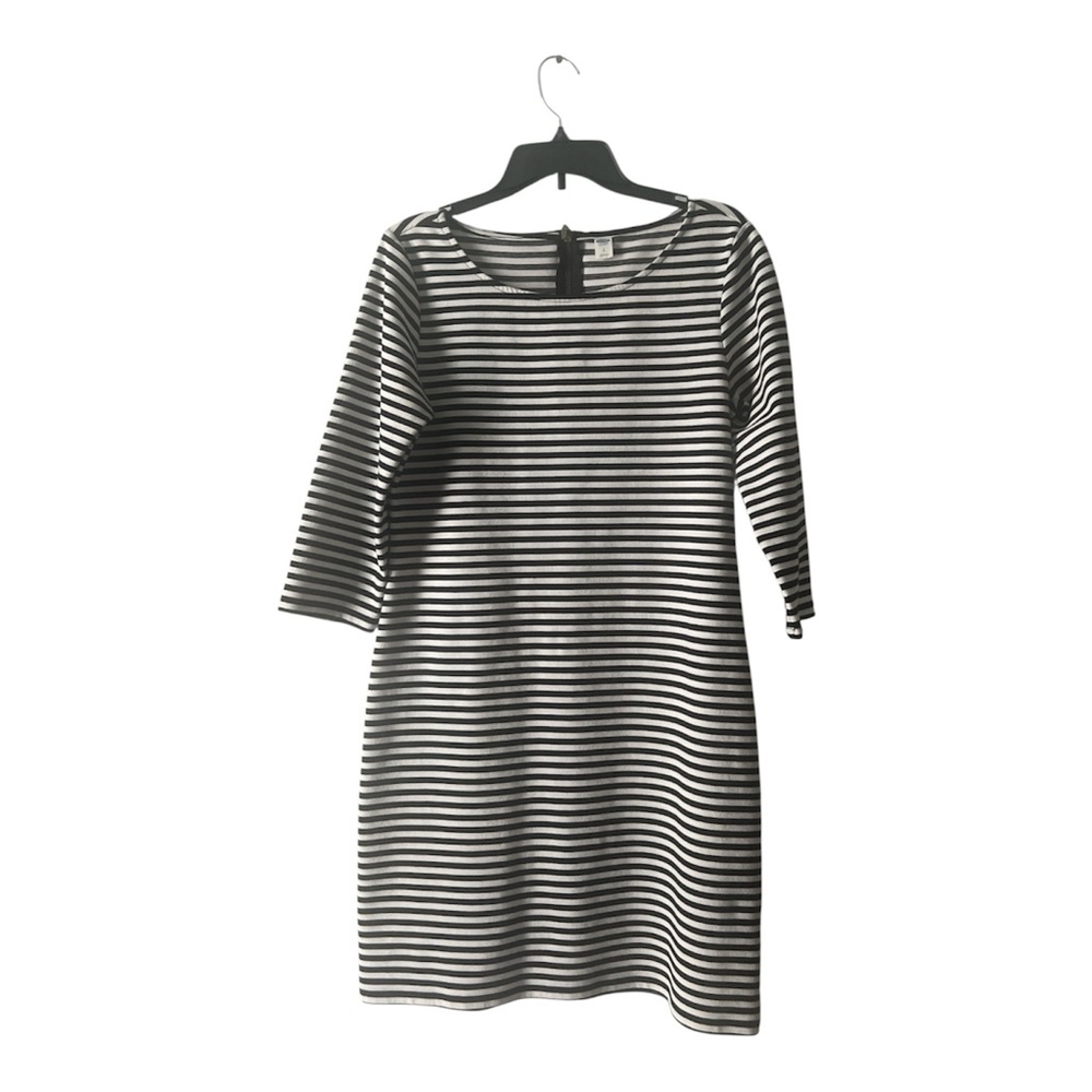 Old Navy Cute Black and White Striped Long Sleeve‎ Dress, Size L